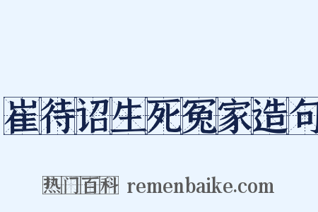 崔待诏生死冤家造句是什么意思的图片